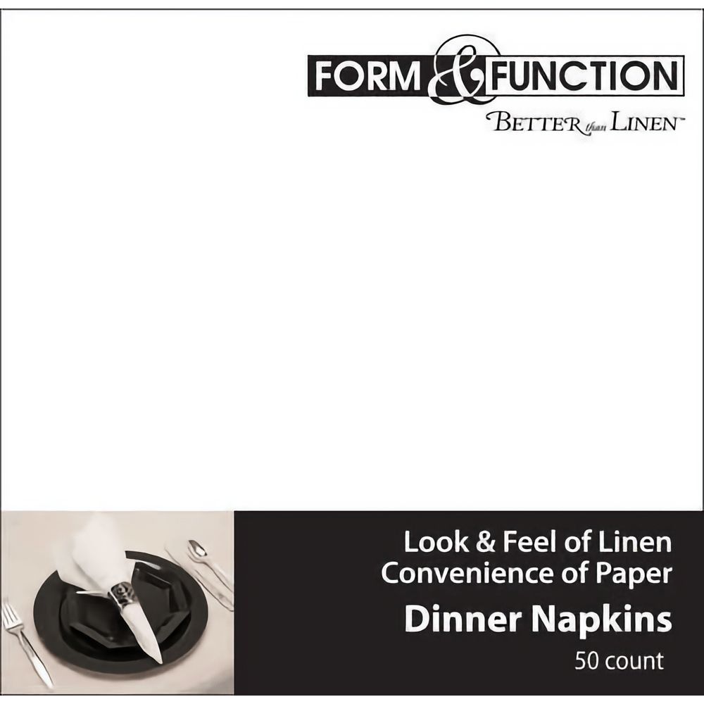 White 16" Dinner Napkins 50ct AMZ+