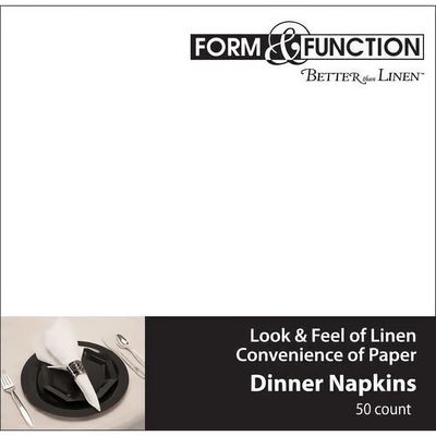White 16" Dinner Napkins 50ct AMZ+