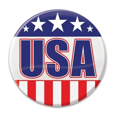 USA Button Patriotic 2in+