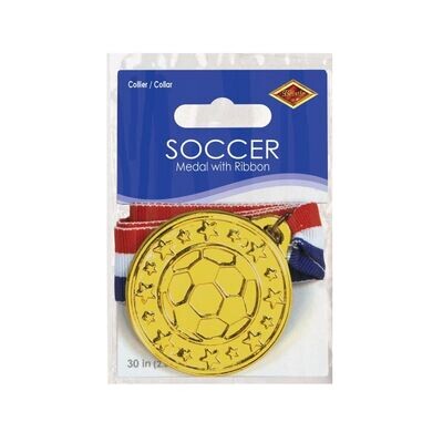 Soccer Medal with Ribbon AMZ+