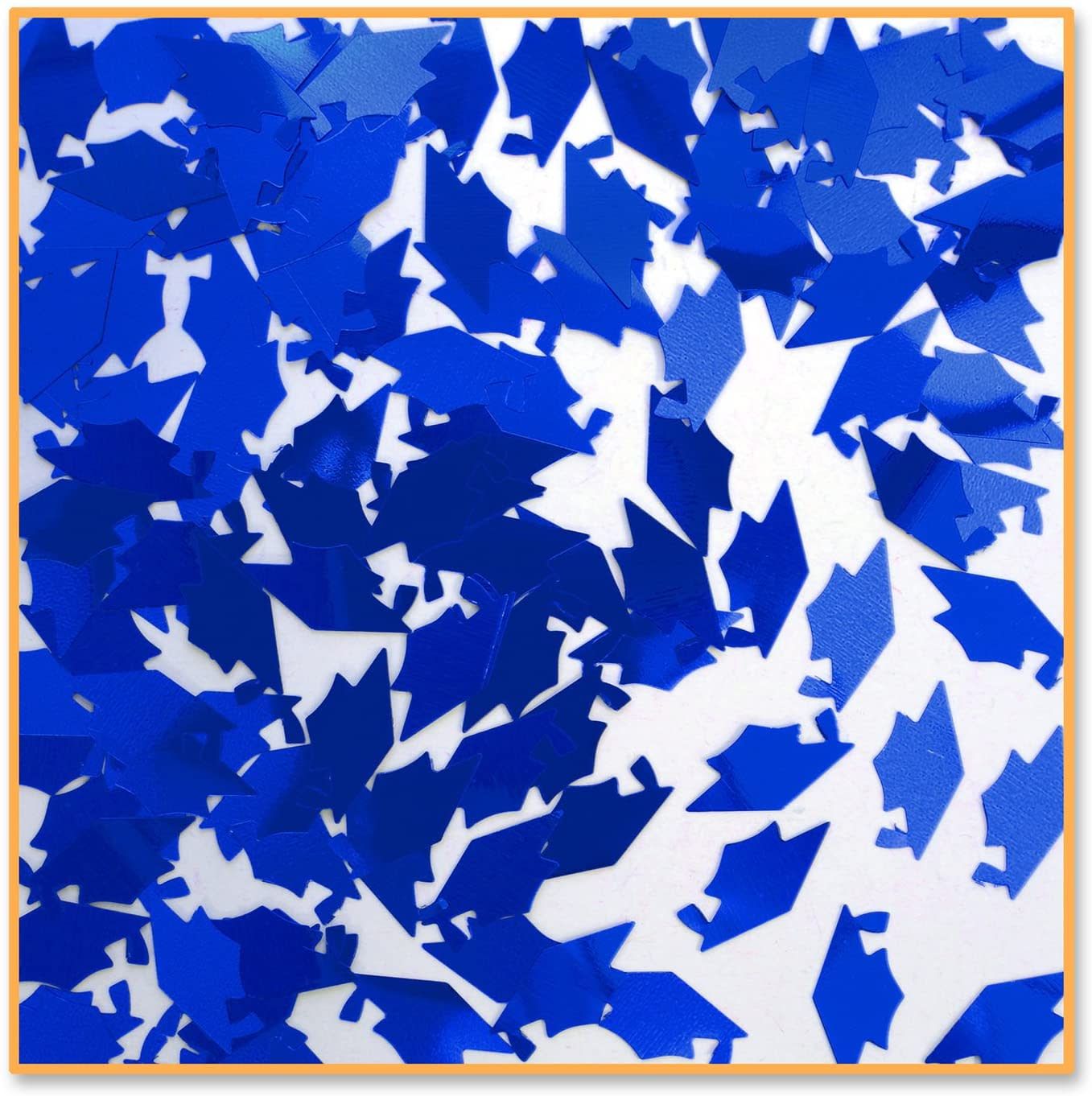Blue Grad Cap Confetti .5oz Bag+