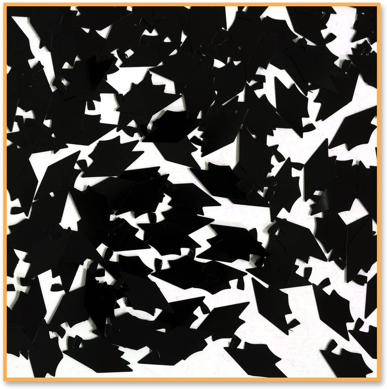 Black Grad Cap Confetti .5oz Bag+