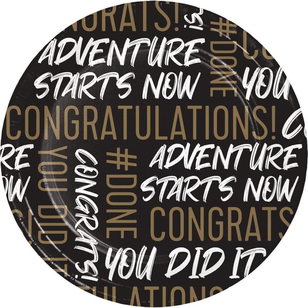 Golden Grad Paper Dessert Plates 8ct+