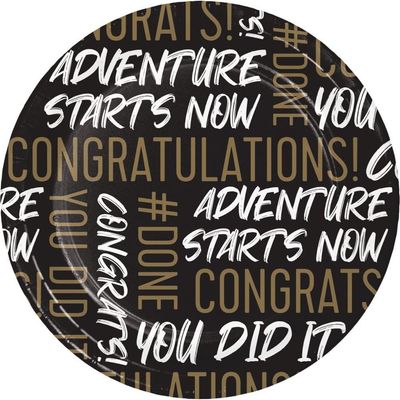Golden Grad Paper Dessert Plates 8ct+