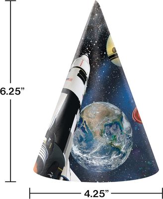 Space Party Hats 8ct AMZ+