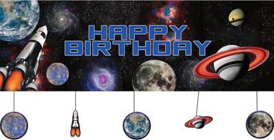 Outer Space Giant Party Banner with Attachment+