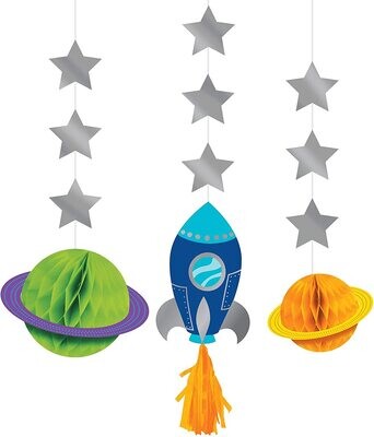 Space Hanging Decorations 3ct AMZ+