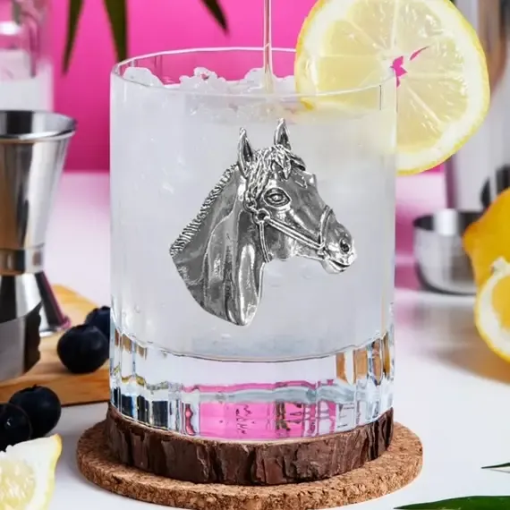 Silver Horse Head Double Old Fashioned