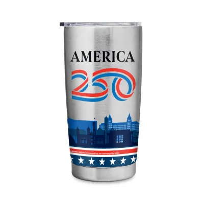 America 250 - Silver Stainless Steel Tumbler 20oz+