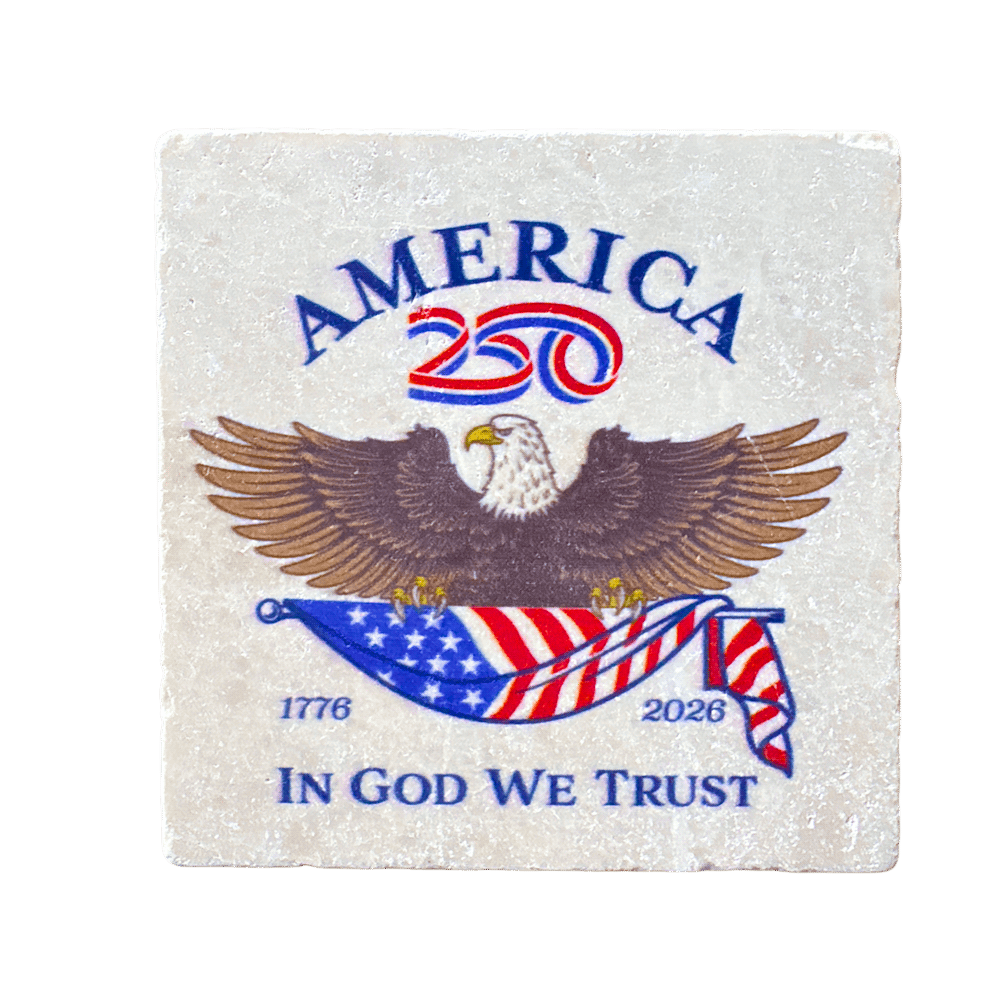 America 250 - Eagle Tumbled Stone Coaster+