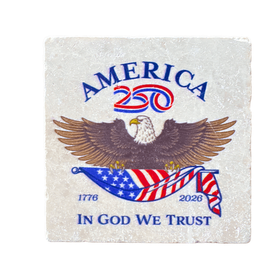 America 250 - Eagle Tumbled Stone Coaster+
