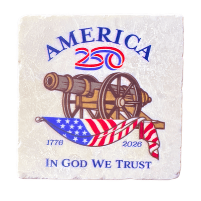 America 250 - Cannon Tumbled Stone Coaster+