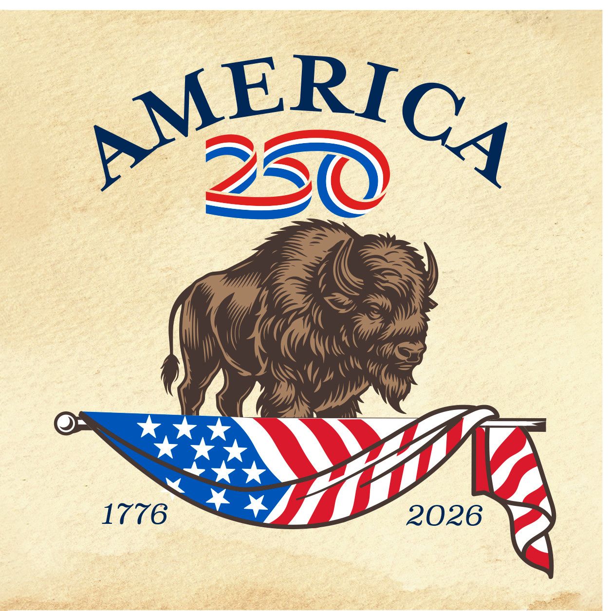 America 250 - Buffalo Bumper Sticker+