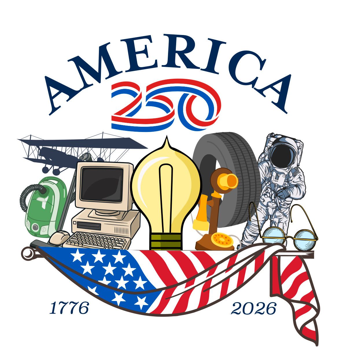 America 250 - Inventions Bumper Sticker+