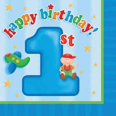 Fun at One Boy Lunch Napkins 16ct AMZ+