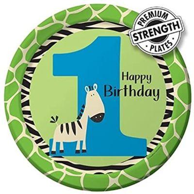 Wild at One Giraffe 9in Plate 8ct AMZ+