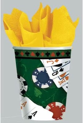 Casino Poker Party 9oz Hot Cold Cups 8ct+
