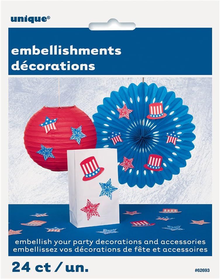 Patriotic Assorted Small Cutouts 24ct AMZ+