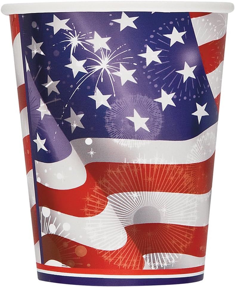 Old Glory 9oz Paper Cups 8ct AMZ+