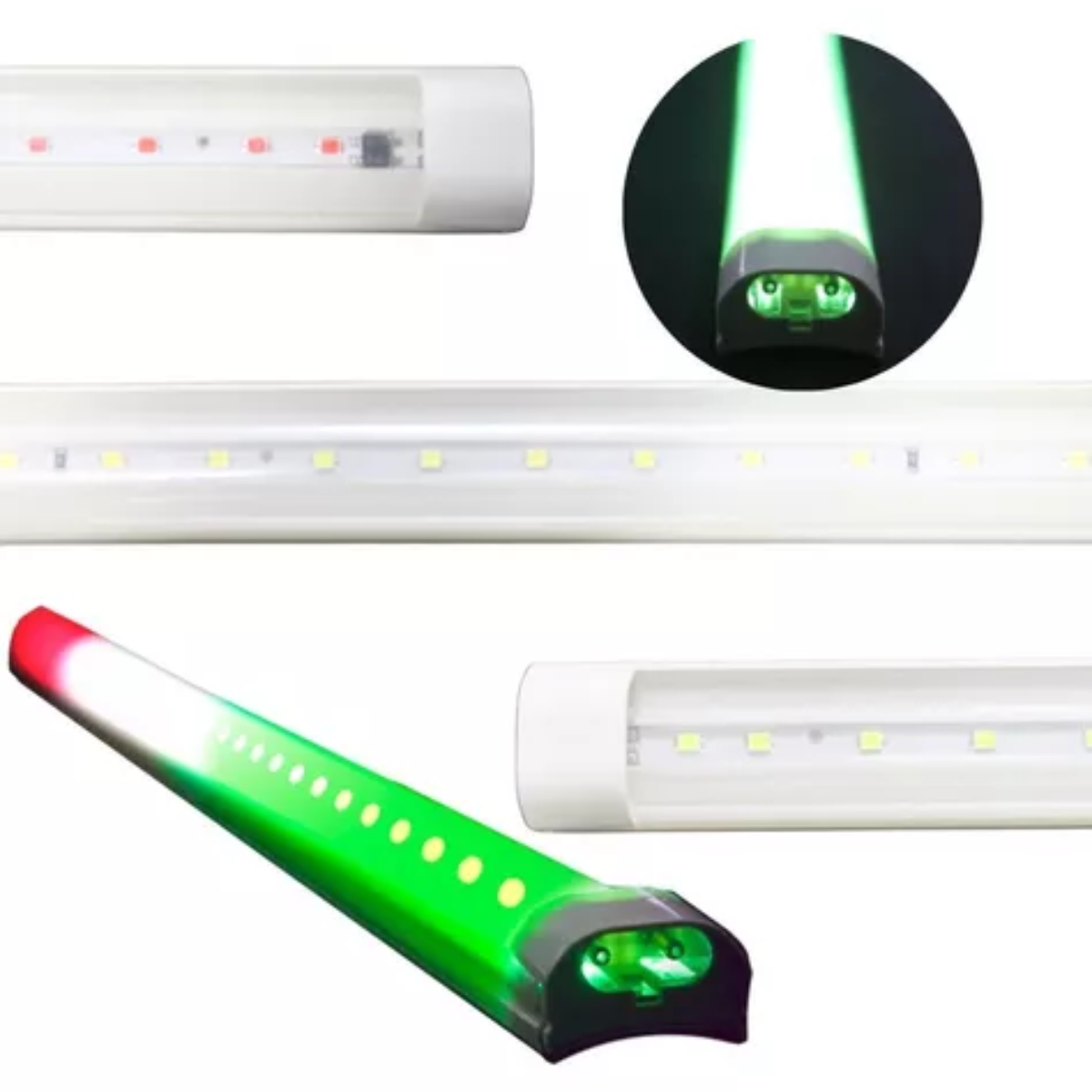 Regletas Tubo Led Tricolor Verde Blanco Rojo 1.2m 18w