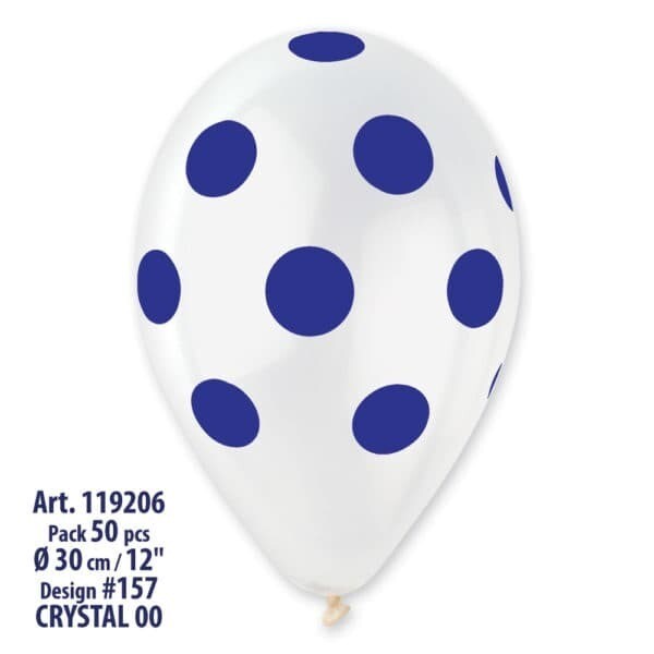 GS110: #000 Crystal Clear/Blue Polka Dot 119206
