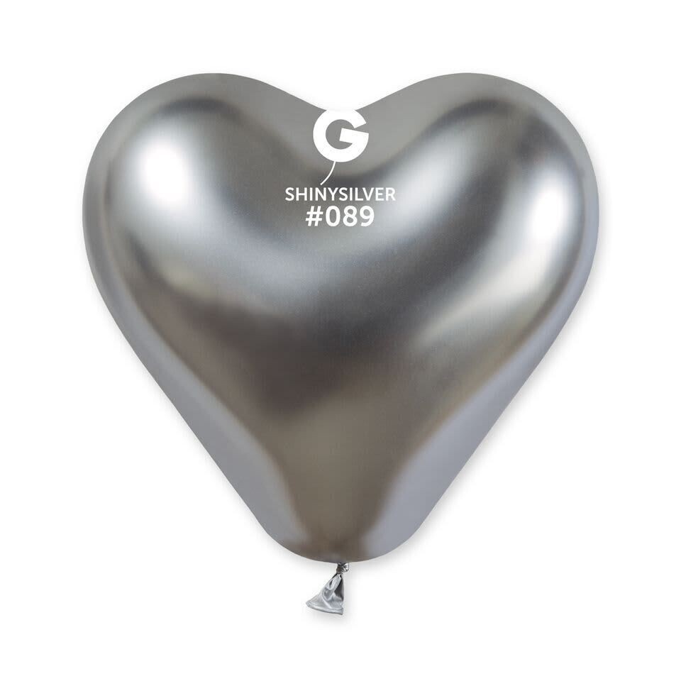 CRB120: #089 Shiny Silver Heart Shape 198959