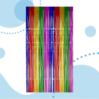 Rainbow Foil Party Curtain 36x96 inch 816665