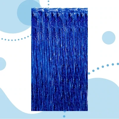 Blue Foil Party Curtain 36 X 96 inch 769244