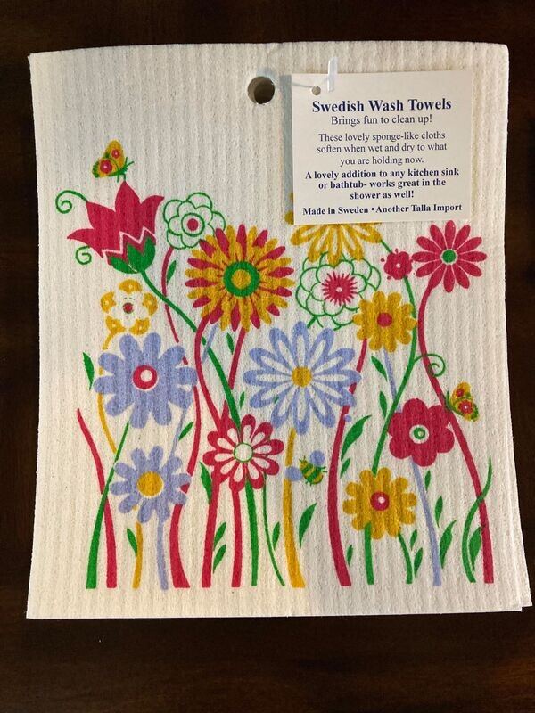 Swedish Wash Towel Flowers/Bugs