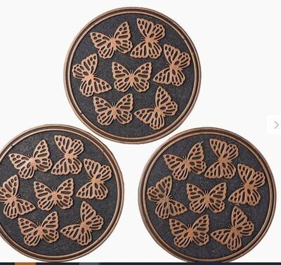 Recycled Rubber Stepping Stones, Set of 3 - Butterfly