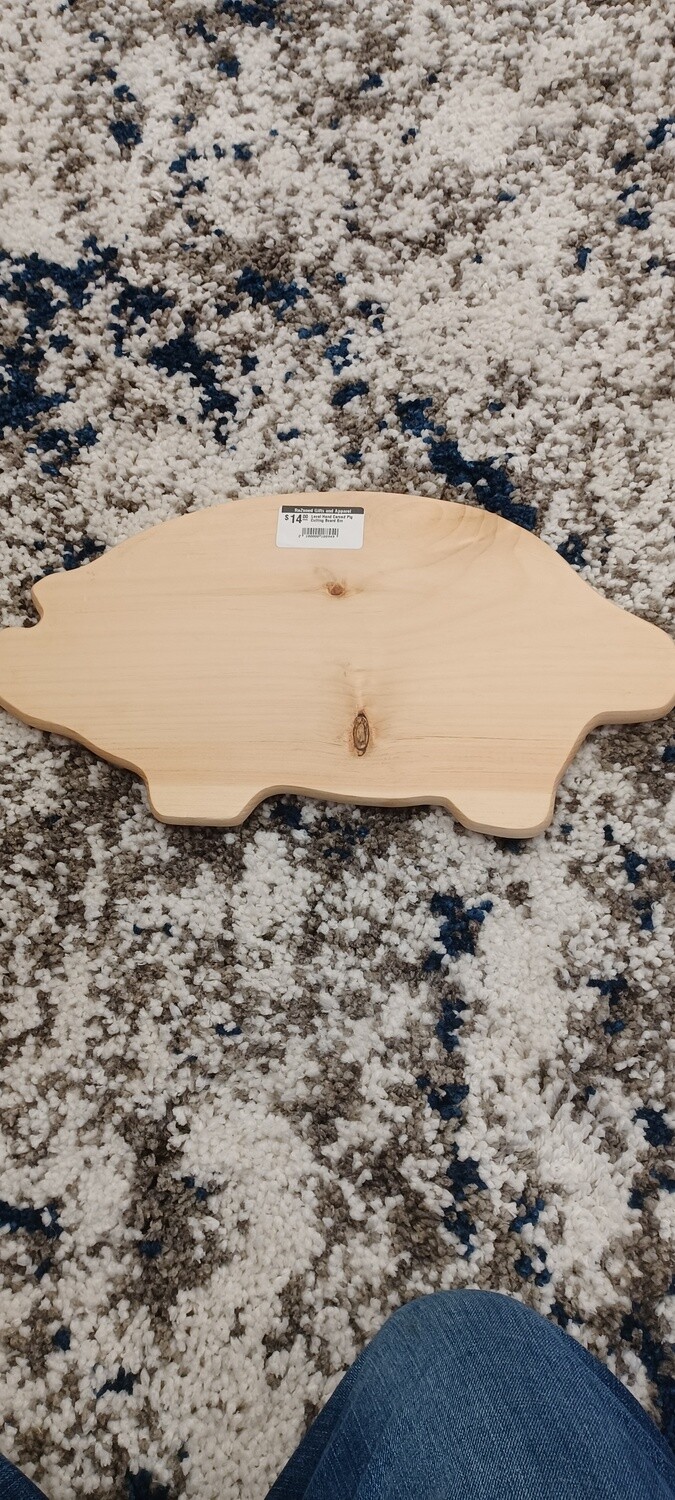 Local Hand Carved Pig Cutting Board Sm