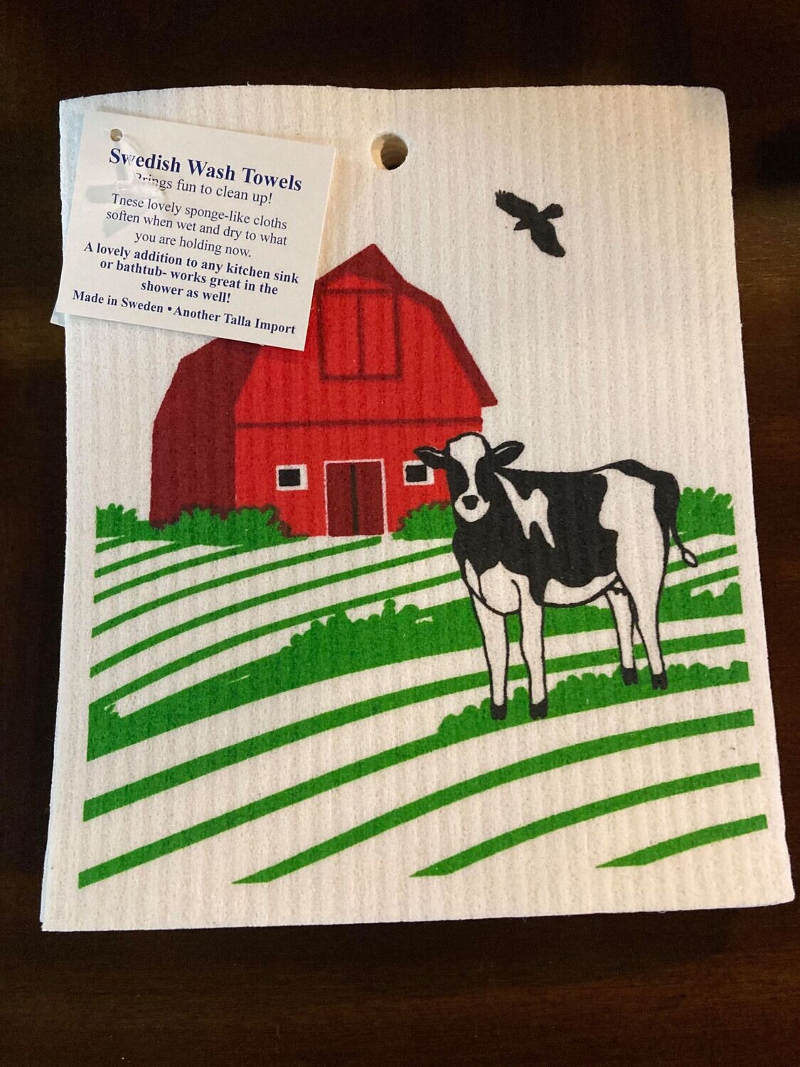 Swedish Wash Towel Cow/Barn