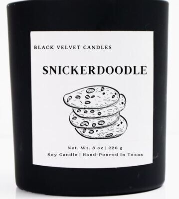 SNICKERDOODLE| 8oz Soy candle| Black Matte Jar