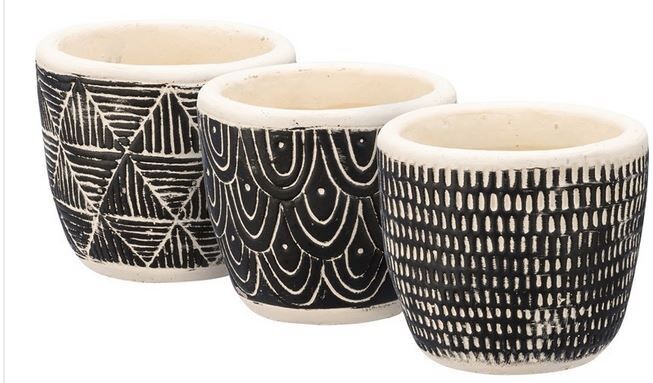 Planter Set - Black &amp; White