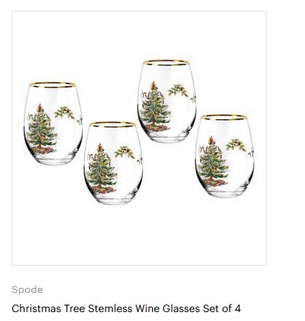 Stemless wine glasses Christmas tree