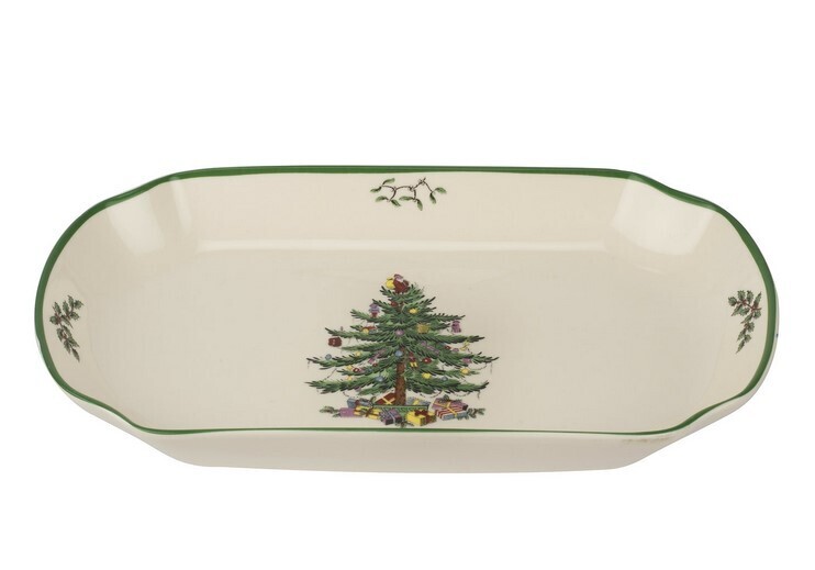 Rect scalloped tray 11&#39;&#39; Christmas Tree