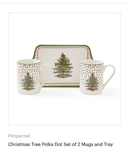 Polka DOt 3 Pc Mug &amp; tray