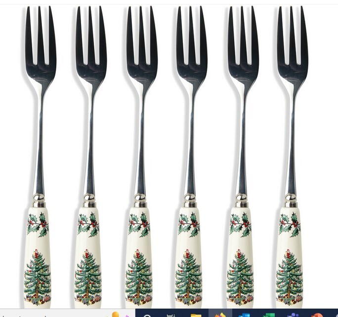 Pastry Forks s/6 Christmas tree