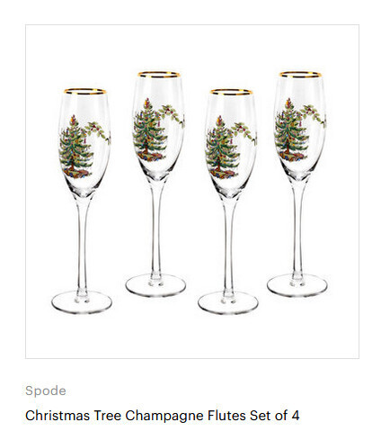 Champagne Fluted Glasses S/4 (christmas tree)