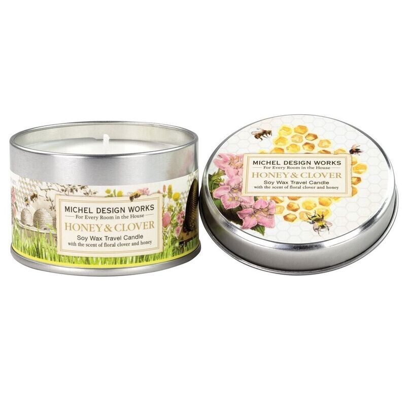 Travel Candle Honey Clover 4oz