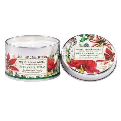 Travel Candle Merry Christmas 4oz
