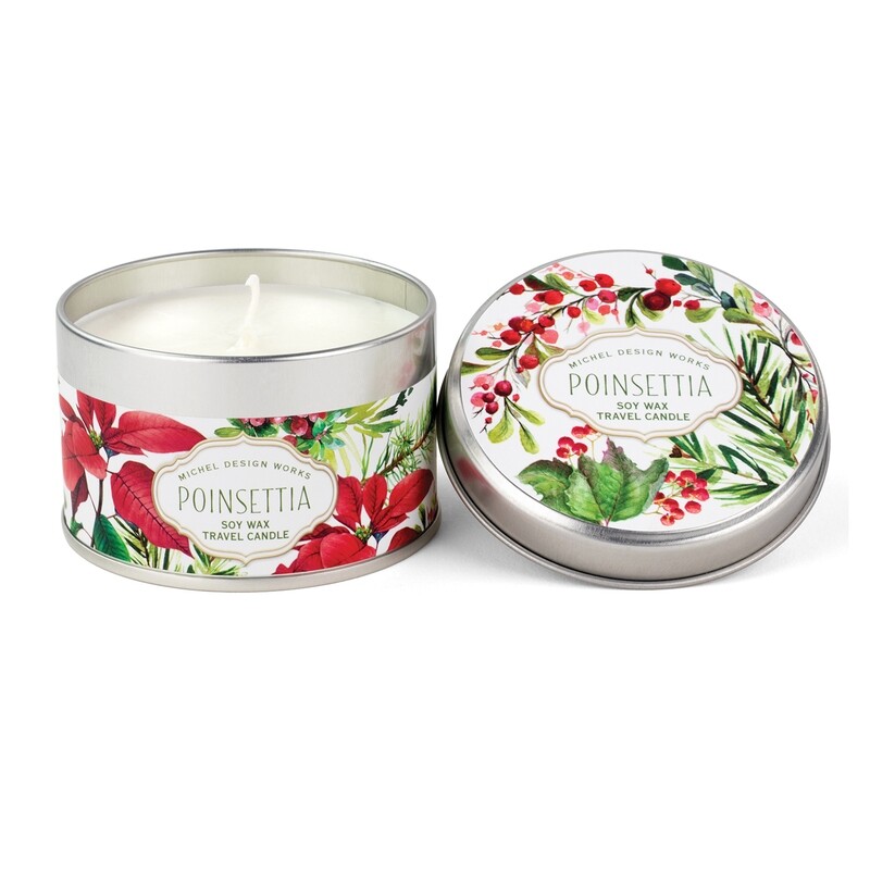 Travel Candle Poinsettia 4oz