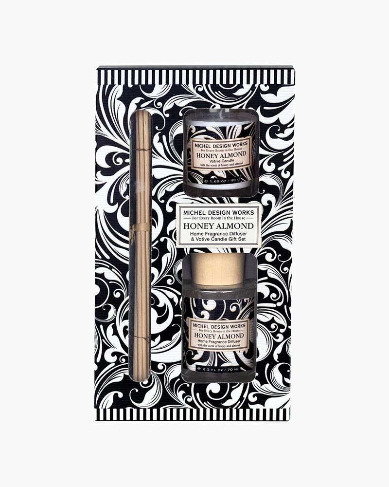 Gift Set Diffuser and Votive Candle Honey Almond