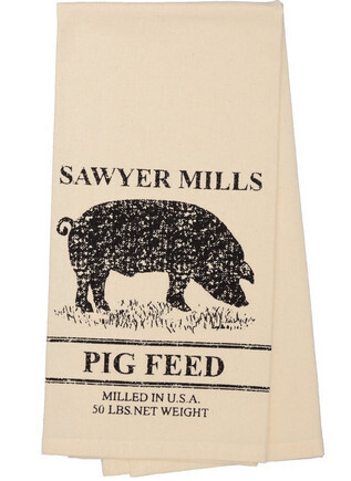 Sawyer Mill Pig Feed Natural Tea Towel
