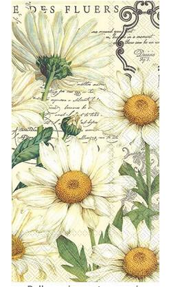 Shasta Daisy Cream Paper Guest Towel