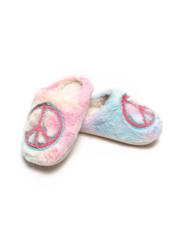 Kids Rainbow Peace Slippers