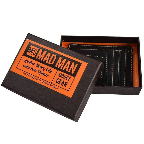 LEATHER MONEY CLIP WITH CARD SLOTS AND BILL HOLDER