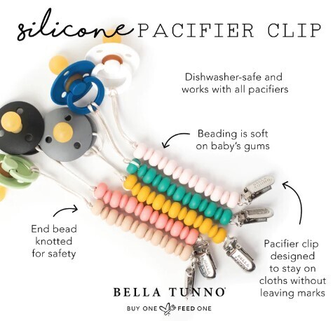 Bella Tunno Rainbow Multi Pacifier Clip