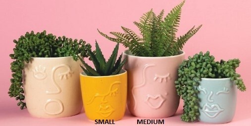 Ceramic Face Small Planter