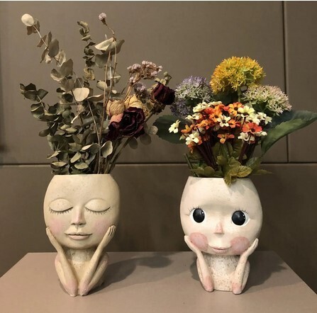 Big Eyes Doll Resin Flowerpot